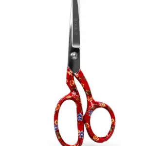TIJERA FRALIZ FLOREADA SASTRE 8" ROJA